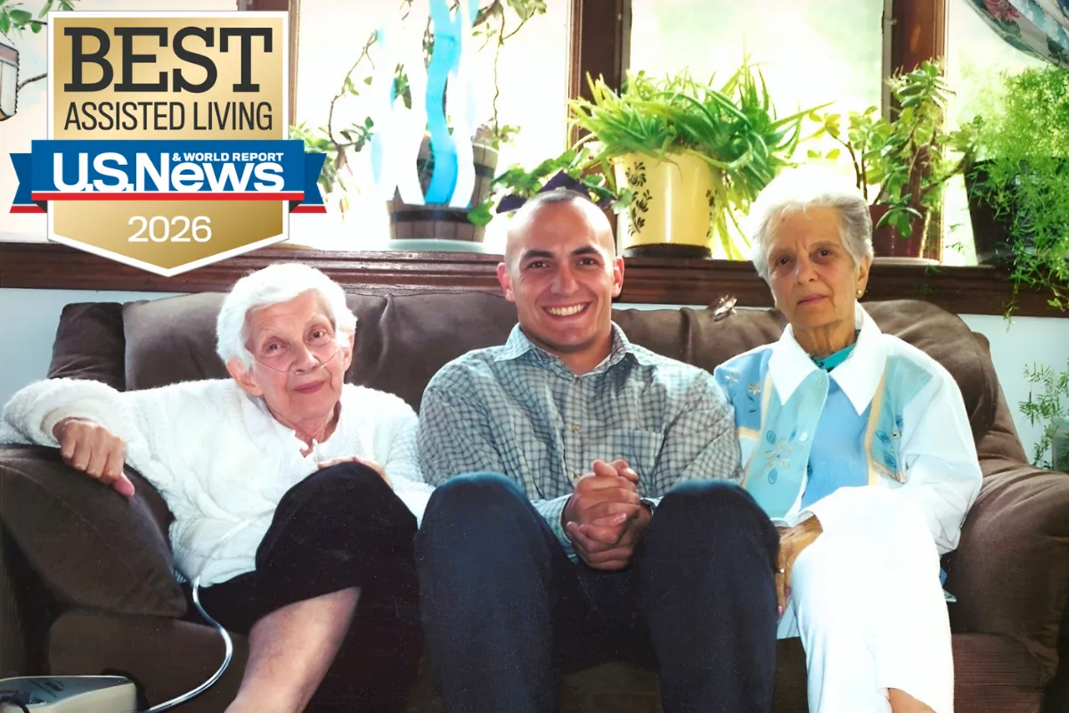 Shady Oaks owner, Tyson, with his grandmothers, Vera and Louetta. Both Vera and Louetta lived at Shady Oaks.